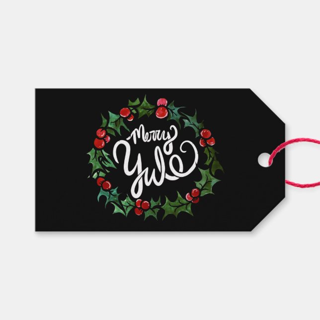 Merry Weihnachten Pagan Holidays Wiccan Seligen We Geschenkanhänger (Vorderseite (Horizontal))