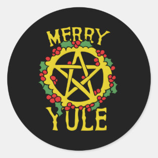 Merry Weihnachten Pagan Weihnachten Segnungen Runder Aufkleber