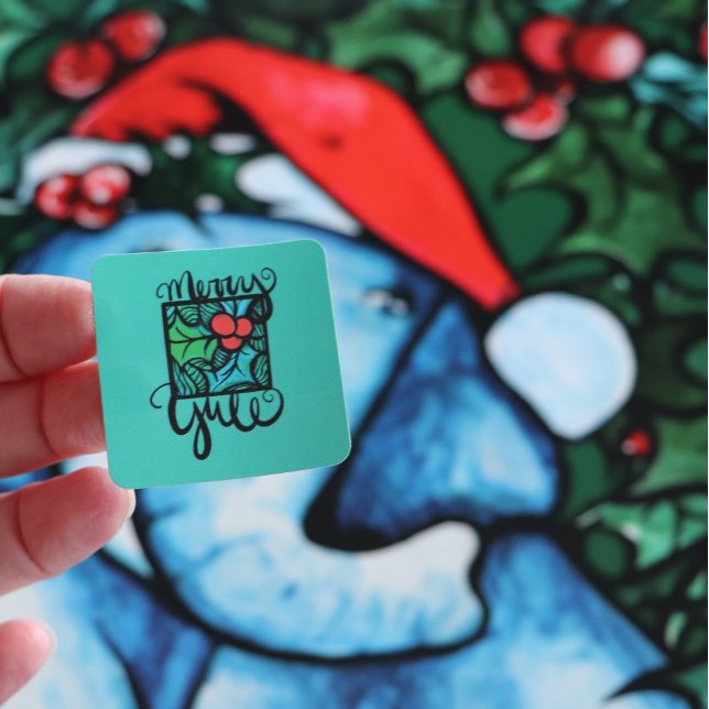 Merry Weihnachten Quadratischer Aufkleber (Von Creator hochgeladen)