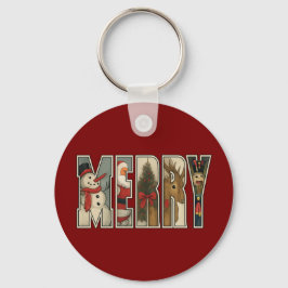 MERRY – Weihnachtszeichen-Buchstaben-Kunst Schlüsselanhänger
