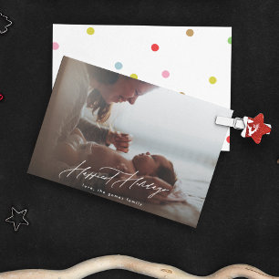 Merry White Christmas Foto Calligraphy Happiest Feiertagskarte