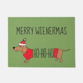 Merry Wienermas Dackel 18" x 24" Door Mat Fußmatte