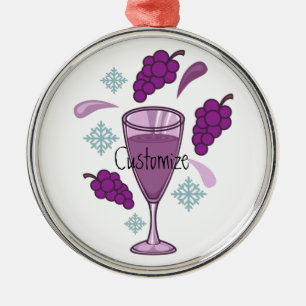 Merry Wine Drink Holiday Thunder_Cove Ornament Aus Metall
