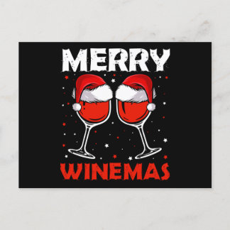 Merry Winemas Red Wine Ugly Christmas Wein Lover Ankündigungspostkarte