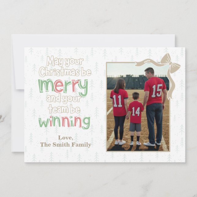 Merry & Winning Football Christmas Photo Card (Vorderseite)