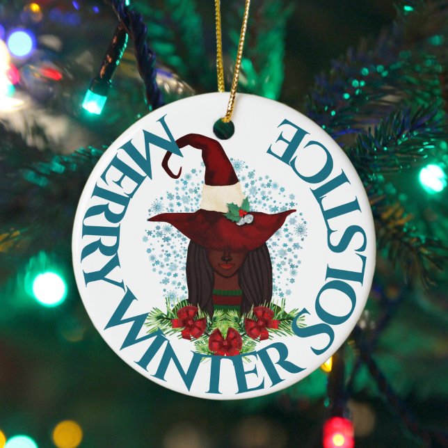 Merry Winter Solstice Afrikanisches Weihnachten He Keramik Ornament (Von Creator hochgeladen)
