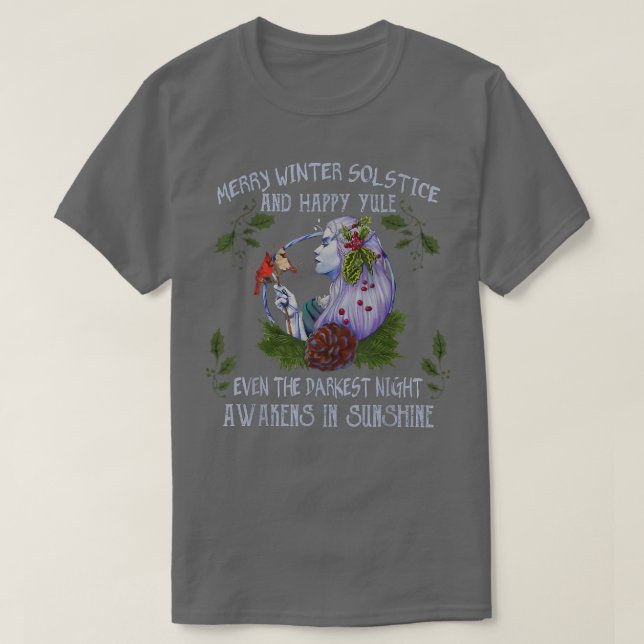 Merry Winter Solstice And Happy Yule  T-Shirt (Design vorne)