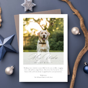 Merry Wish Dog Kisses Elegantes Weihnachtsfest Fot Feiertagskarte