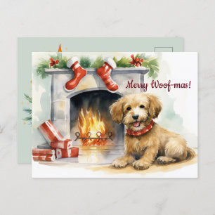 Merry Woof-mas Hund Weihnachten Postkarte