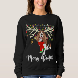 Merry Woofmas Basset Hound Rentier Weihnachtshund Sweatshirt