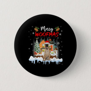 Merry Woofmas Belgischer Schäferhund Weihnachtsbau Button