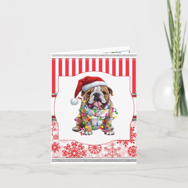 Merry Woofmas Bulldog Gruß Karte (Vorderseite)