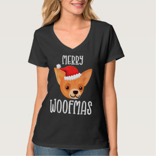 Merry Woofmas Chihuahua Puppy Santa Dog Weihnachte T-Shirt