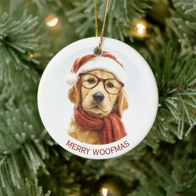 Merry Woofmas | Custom Dog Photo Ornament (Baum)