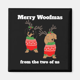 Merry Woofmas Dachshund Christmas  Magnet