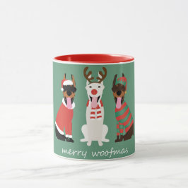 Merry Woofmas Dobermann Weihnachtshunde Tasse