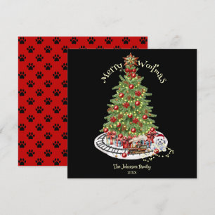 Merry Woofmas Dog Design - Bichon Frise Feiertagskarte
