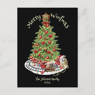 Merry Woofmas Dog Design - English Bulldog Feiertagspostkarte