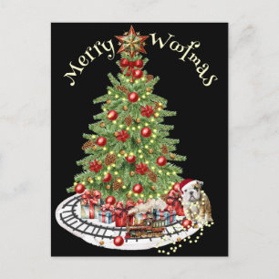 Merry Woofmas Dog Design - English Bulldog Postkarte