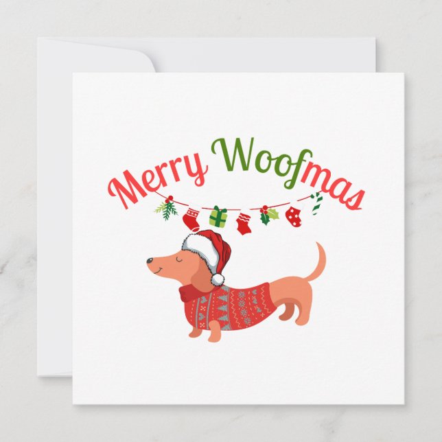 Merry WOOFmas Feiertagskarte (Vorderseite)