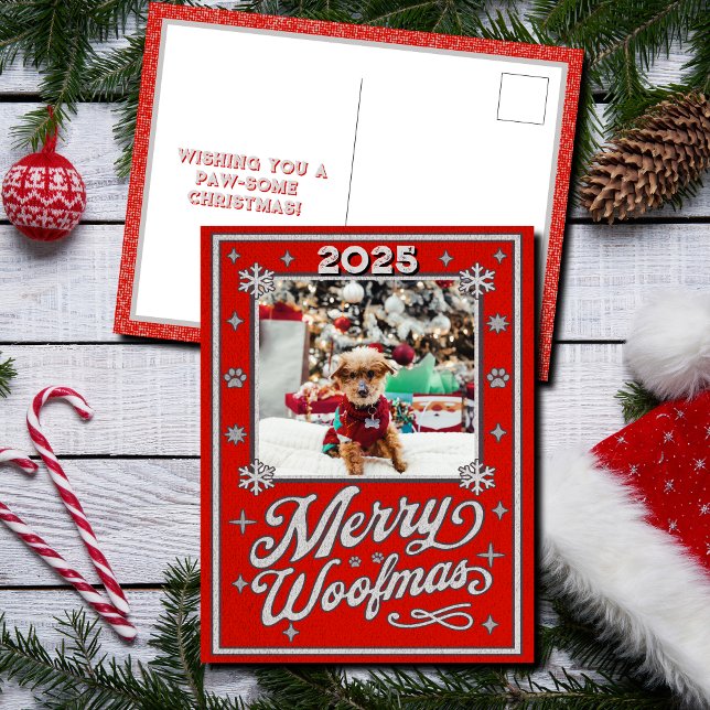 Merry Woofmas Foto Weihnachtsfeiertag Postkarte (Von Creator hochgeladen)