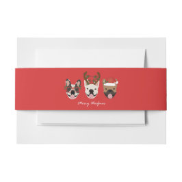 Merry Woofmas French Bulldogs Christmas Heads Einladungsbanderole
