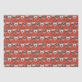 Merry Woofmas French Bulldogs Christmas Heads Seidenpapier