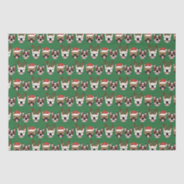 Merry Woofmas French Bulldogs Christmas Heads Seidenpapier