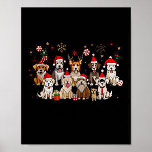 Merry Woofmas Funny Dogs Weihnachten Poster