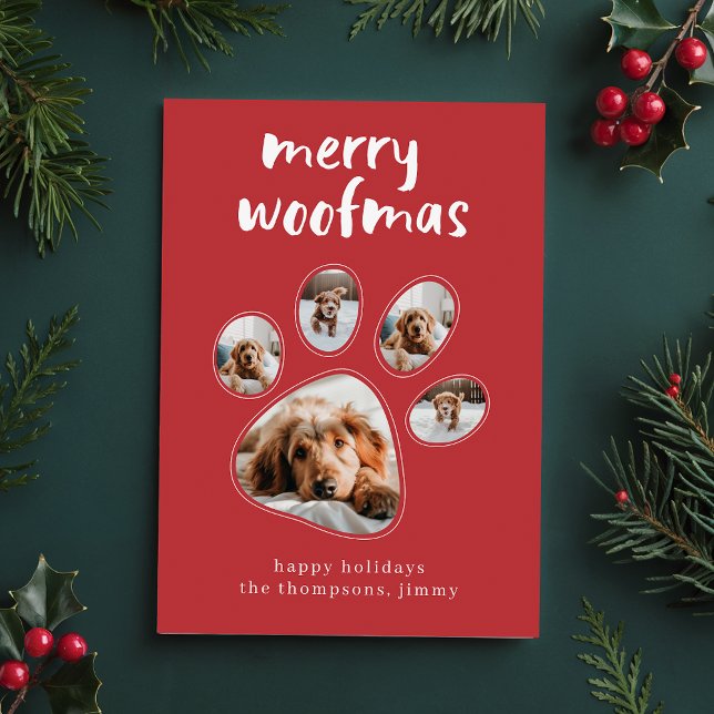 Merry Woofmas Funny Pet Hund Foto Weihnachten (Von Creator hochgeladen)