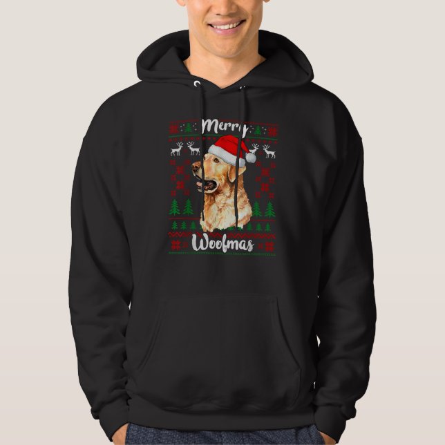 Merry Woofmas Golden Retriever Dog Weihnachtshund  Hoodie (Vorderseite)