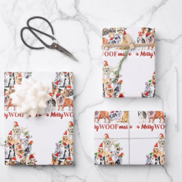 Merry Woofmas Hund Lover Christmas Tree Hunde Geschenkpapier Set