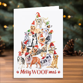 Merry Woofmas Hund Lover Christmas Tree Hunde Karte