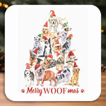 Merry Woofmas Hund Lover Christmas Tree Hunde Quadratischer Aufkleber<br><div class="desc">Schick Weihnachten in dieser Urlaubssaison mit diesen niedlichen Weihnachtsbaumhunden in einem Aquarell-Design. Dieser Hundefreitagsaufkleber zeigt Hunde verschiedener Rassen in Weihnachtsmannmützen. Dieser Hundeschlittenaufkleber eignet sich hervorragend für Hundefreunde, Haustierärzte, tierärztliche und tierärztliche Betreuung, Haustierpflege, Hundegroßhändler und Haustier-Sitter. Besuchen Sie unsere Kollektion für passende Weihnachtskarten, Wohngestaltung und Geschenke. COPYRIGHT © 2020 Judy Burrows,...</div>