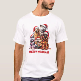 Merry Woofmas Hund Weihnachts-T - Shirt
