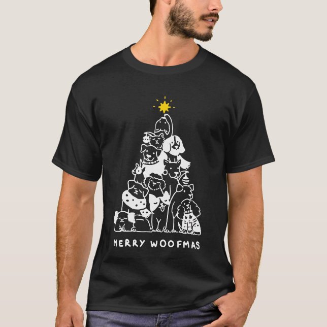 Merry Woofmas Lieben Weihnachts-Dog-Geschenk T-Shirt (Vorderseite)