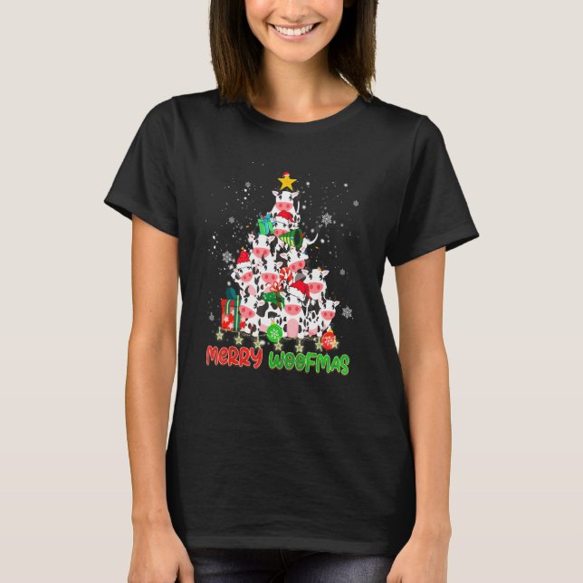 Merry Woofmas Merry Christmas For Cow T-Shirt (Vorderseite)