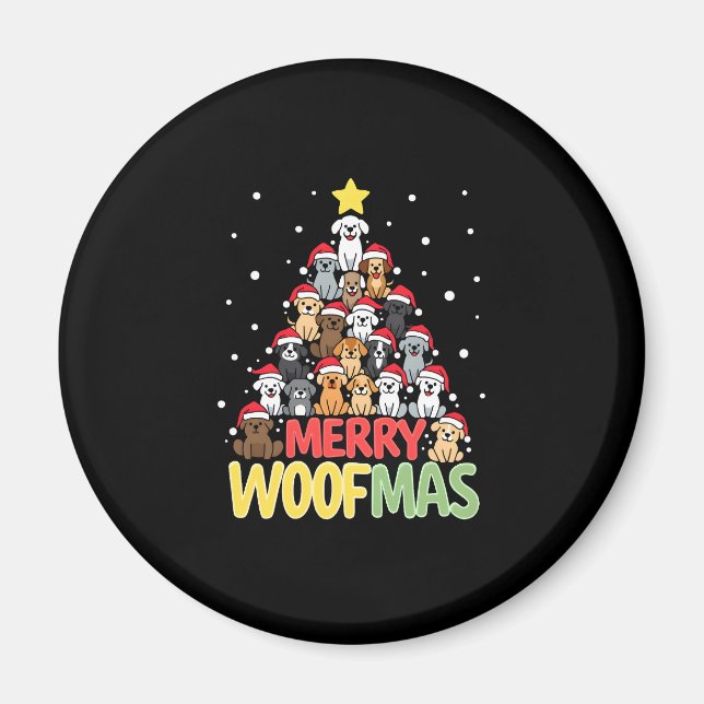 Merry Woofmas - Merry Christmas For Dog Lovers (3) Magnet (Vorne)