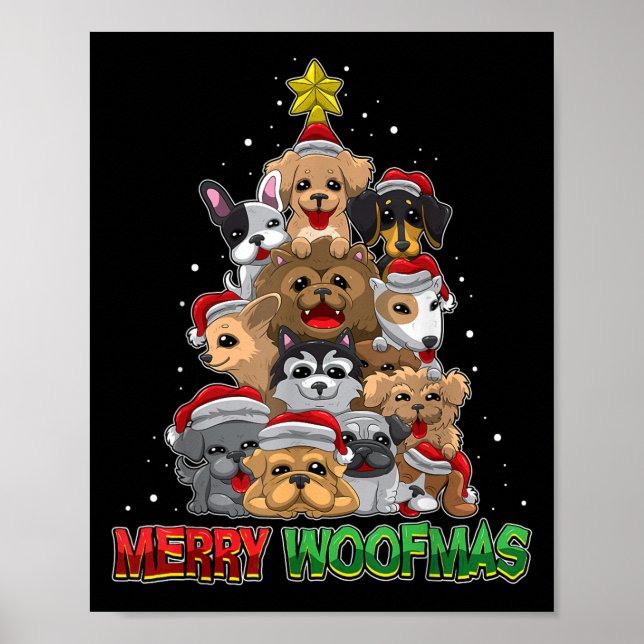 Merry Woofmas - Merry Christmas For Dog Lovers  Poster (Vorne)