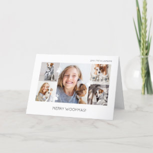 Merry Woofmas Minimal 5 Foto Layout Pet Feiertagskarte