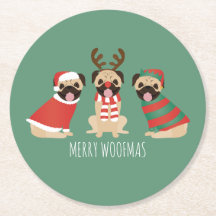 Merry Woofmas Mops Hunde