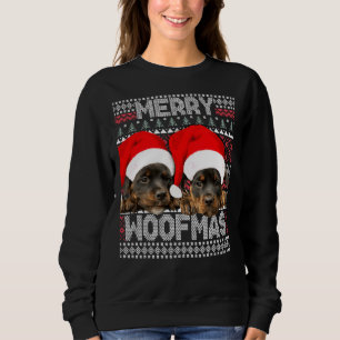 Merry Woofmas Niedliche Rottweiler Welpen mit Sant Sweatshirt