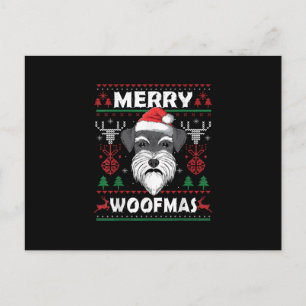 Merry Woofmas Schnauzer Christmas Dog Lover Pajama Ankündigungspostkarte