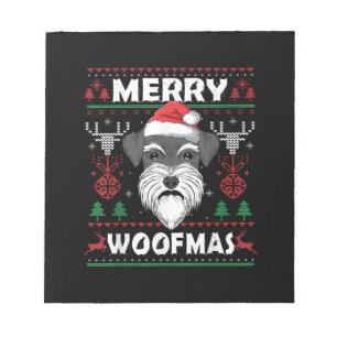 Merry Woofmas Schnauzer Christmas Dog Lover Pajama Notizblock