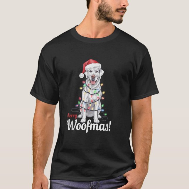 Merry Woofmas Silver Labrador Dog Light Decor Chri T-Shirt (Vorderseite)
