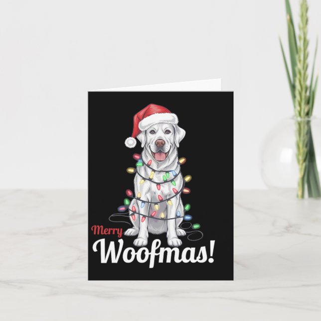 Merry Woofmas Silver Labrador Hund Dekoration Chri Karte (Vorderseite)