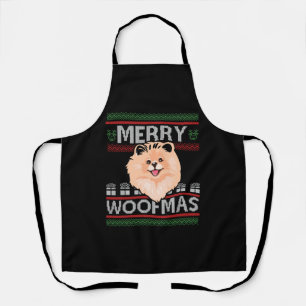 Merry Woofmas Spitz Weihnachtsweih Hund Lover Gesc Schürze
