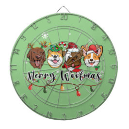 Merry Woofmas Typografie Dartboard Dartscheibe