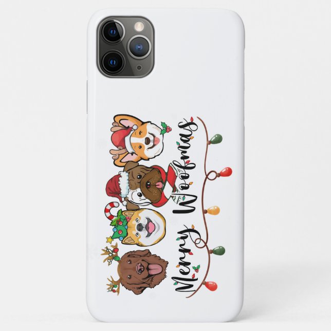 Merry Woofmas Typografie iPhone 11 Pro Max Fall Case-Mate iPhone Hülle (Rückseite)
