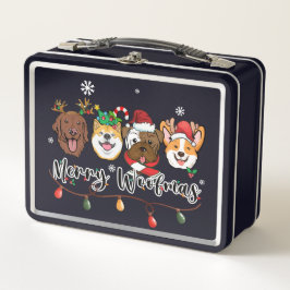 Merry Woofmas Typografie Metal Lunchbox